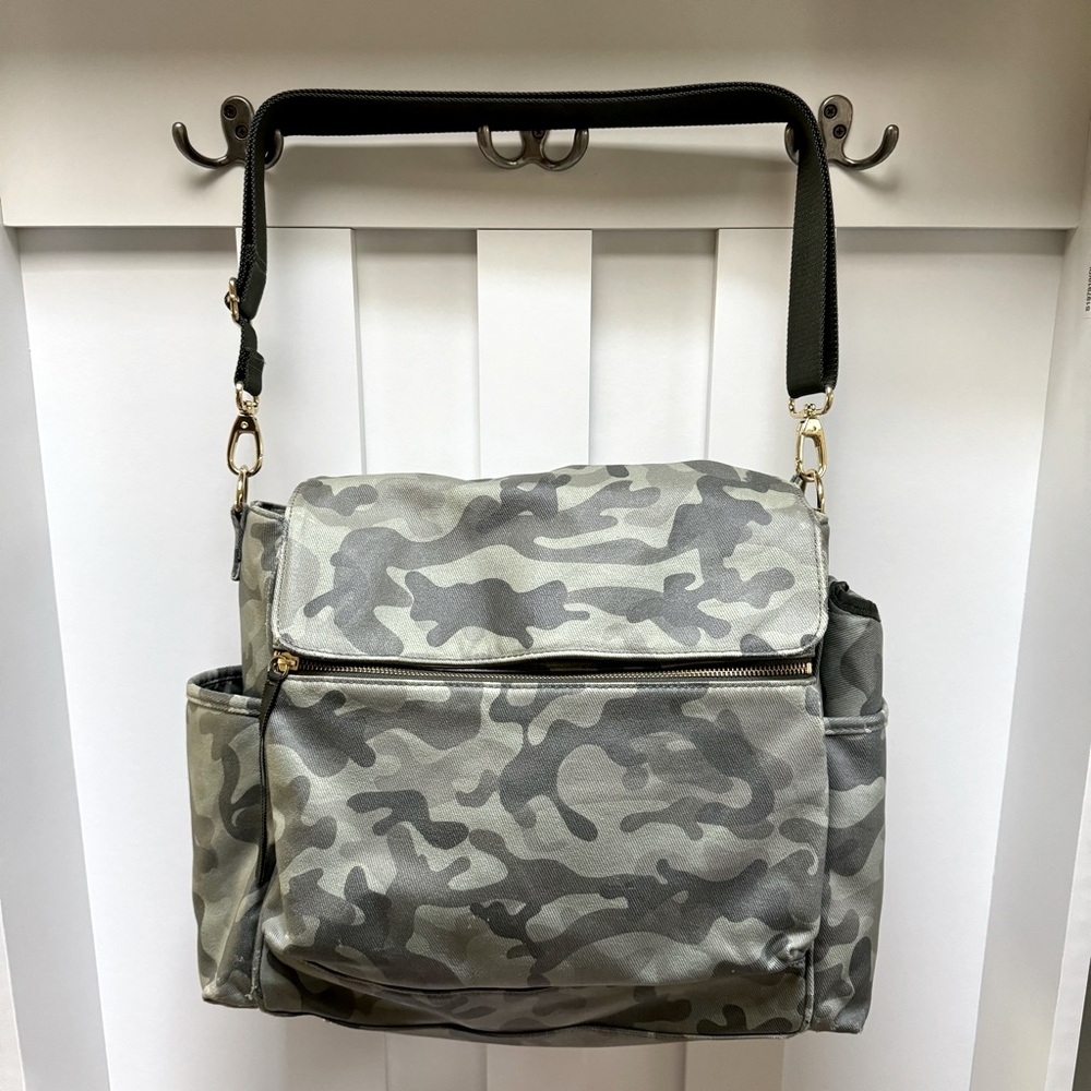 Pottery Barn Convertible Camo Diaper Bag